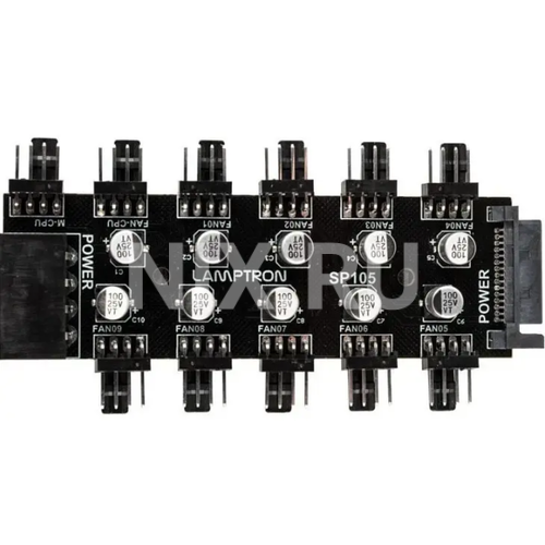 LAMP-SP105 Панель управления вентиляторами и подсв. Lamptron SP105 MB Fans Syn Amplification for PWM Fans(10-ways out)