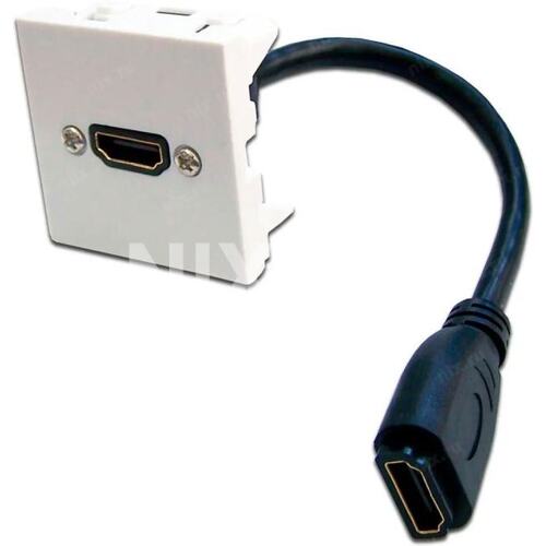 LAN-SIP-23HDMI-WH Вставка Lanmaster накладная встраиваемая 45x45x без крышки Mosaic пластик белый