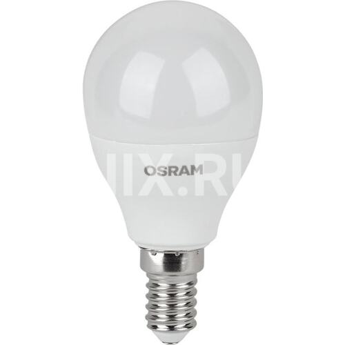 LEDVANCE 4058075579620 Лампа светодиодная LED 7 Вт E14 3000К 560Лм шарик 220 В (замена 60Вт) OSRAM (4058075579620)