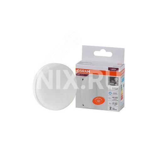 LEDVANCE 4058075582033 Лампа светодиодная LED 6 Вт GX53 6500К 480Лм таблетка 220 В (замена 50Вт) OSRAM (4058075582033)