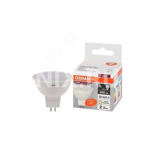 LEDVANCE 4058075582873 Лампа светодиодная LED 10 Вт GU5.3 3000К 800Лм спот 220 В (замена 75Вт) OSRAM (4058075582873)