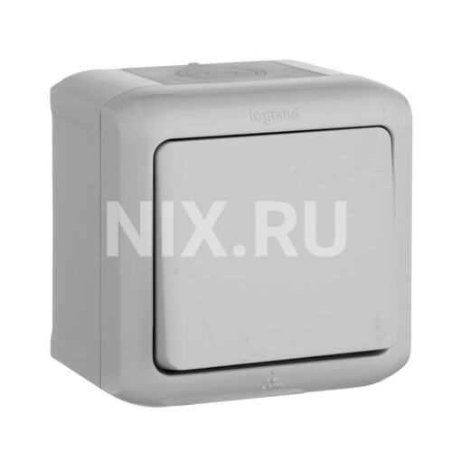 Legrand 782335 Quteo Кнопка 1 клавиша IP44 наружная серая 6А (782335)