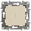 Legrand 672315 ETIKA Переключатель одноклавишный с подсветкой слоновая кость автоматические зажимы 10AX (672315), вид спереди