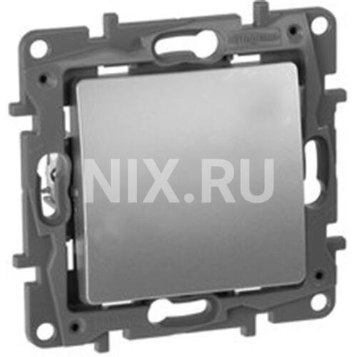 Legrand 672405 ETIKA Переключатель одноклавишный алюминий автоматические зажимы 10AX (672405)