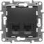 Розетка RJ-45 Legrand Etika 672655, вид спереди