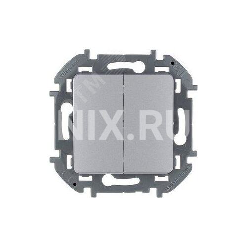 Legrand 673622 Выключатель двухклавишный INSPIRIA 10 AX 250 В~ алюминий (673622)
