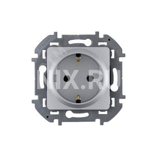 Legrand 673722 Розетка 2К+З немецкий стандарт 16 А 250 В~ INSPIRIA алюминий (673722)