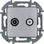 Legrand 673882 Розетка TV/SAT звезда INSPIRIA алюминий (673882), вид спереди