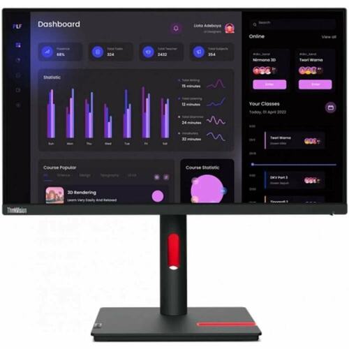 ЖК монитор LENOVO T24I-30/23.8" Cенсорный экран нет/AH-IPS/1920x1080 16:9/250/1000:1 Matte/черный/7.8 кг 63CFMATXEU