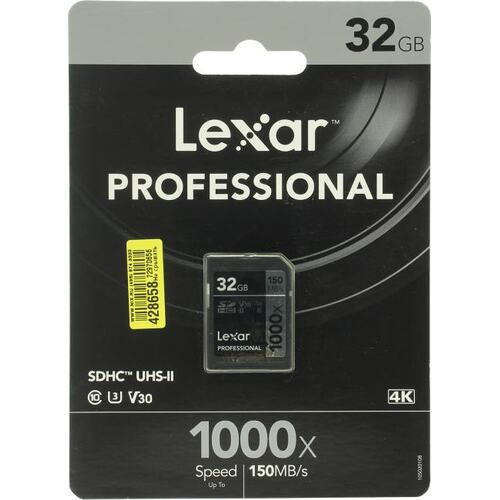 Карта памяти Lexar Professional 1000x SDHC V30, UHS-II Class 3 (U3), Class 10 32 ГБ