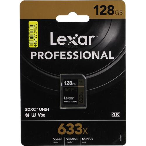 Карта памяти Lexar Professional 663x SDXC V30, UHS-I Class 3 (U3), Class 10 128 ГБ