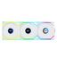 (3шт.) Lian Li UNI FAN SL WIRELESS LCD 120 ReverseBlade/12RSLLCD1W3W WHITE/120x124,5x28мм /G99.12RSLLCD1W3W.R0, вид спереди