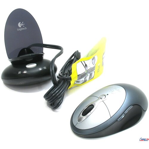 Logitech Cordless Click! Plus Optical Mouse <M-RAK89B> +AAx2шт аккум.(OEM) USB&PS/2 6btn+Roll беспров.
