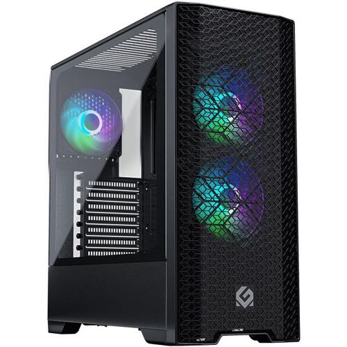MagniumGear NEO Air Black, 2х 120mm ARGB Fan, боковая панель Tempered Glass, Mid-Tower / MG-NE520A_DBK02_RU