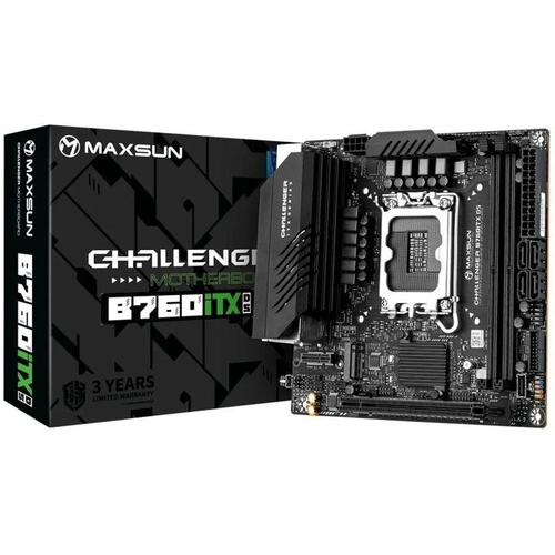 Материнская плата Socket LGA1700 MAXSUN MS-Challenger B760ITX D5 WIFI 2DDR5 Mini-ITX с высокой заглушкой