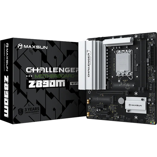 MAXSUN MS-Challenger Z890M WIFI, LGA1851, Z890, 2*DDR5, 3*SATA3, 2*M.2, USB 3.2, USB 2.0, Type-C, 1*PCIEx16, 1*PCIex4,