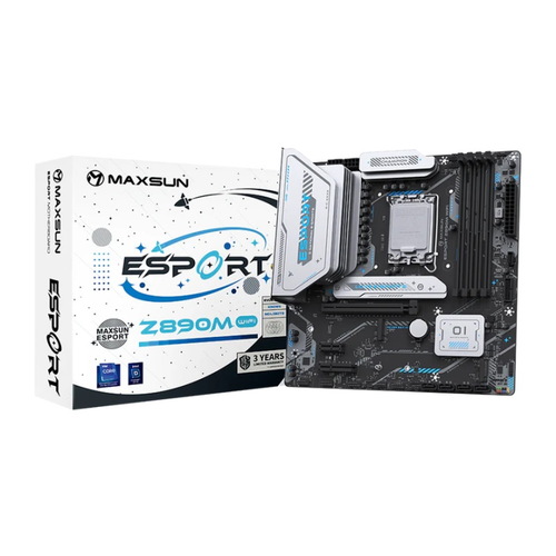 MAXSUN MS-eSport Z890M WIFI, LGA1851, Z890, 4*DDR5, 4*SATA3, 3*M.2, USB 3.2, USB 2.0, Type-C, 1*PCIEx16, 1*PCIex4, 1*PC