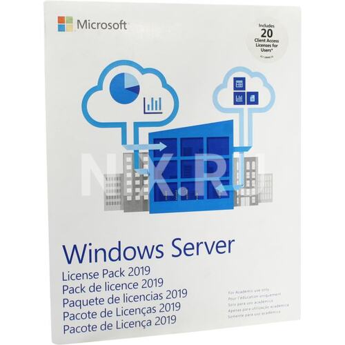 Лицензия Microsoft Windows Server CAL 2019 English Academic 20 Licenses User CAL R18-05881 64-bit BOX
