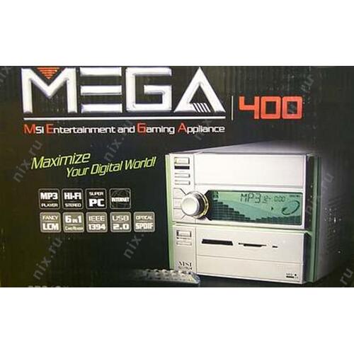 MSI Barebone MEGA 400 (SocketA, VIA KM400, SVGA, AGP, Lan, Modem, 1394, USB2.0, CR, AM/FM, CD Player, ПДУ)