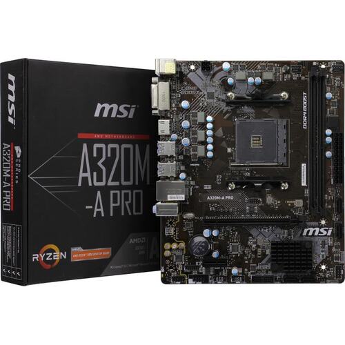 Материнская плата Socket AM4 MSI A320M-A PRO 2DDR4 MicroATX