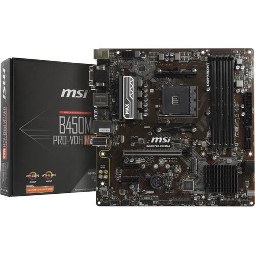 Материнская плата Socket AM4 MSI B450M PRO-VDH MAX 4DDR4 MicroATX