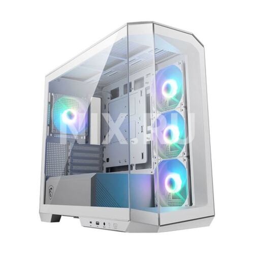 Корпус Minitower MSI MAG Pano M100R PZ WHITE MicroATX с разъемами на обратной стороне без БП с окном