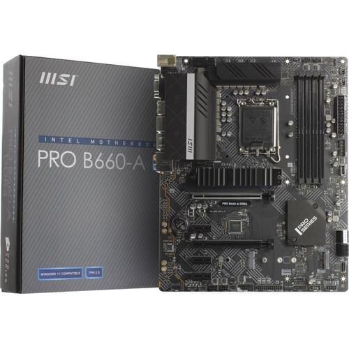 Материнская плата Socket LGA1700 MSI PRO B660-A DDR4 4DDR4 ATX