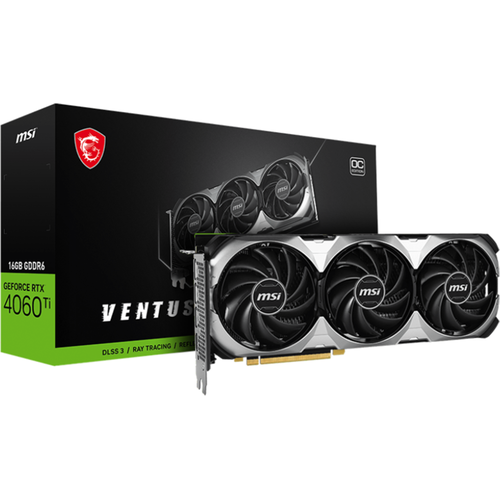 Игровая видеокарта MSI VENTUS RTX 4060 Ti VENTUS 3X 16G OC 16 Гб GDDR6