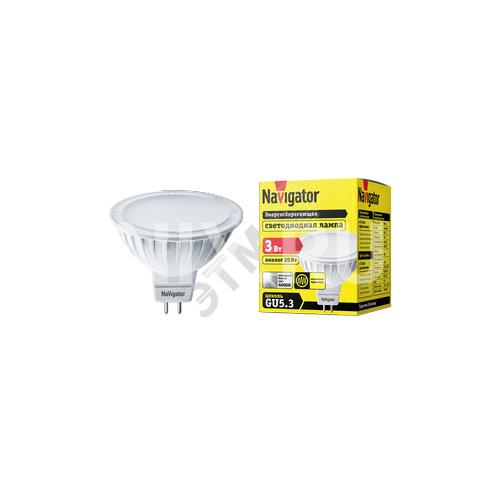 Navigator Group 18574 Лампа светодиодная LED 3вт 230в GU5.3 белая (94127 NLL-MR16) (18574)