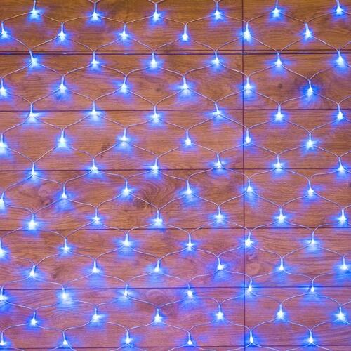 NEON-NIGHT 215-123 Гирлянда "Сеть" 1,5х1,5м, прозрачный ПВХ, 150 LED Синие