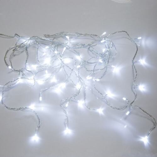Neon-Night 255-065 Гирлянда светодиодная "Бахрома" 3*0,8 м 200 LED БЕЛЫЕ, прозрачный ПВХ