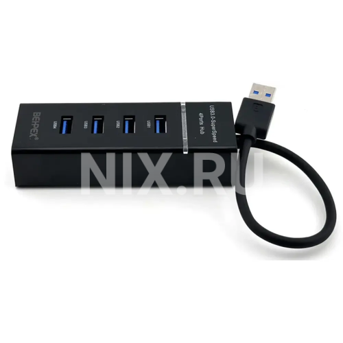 Разветвитель USB 3.0 BHP-P104 4порт. черный