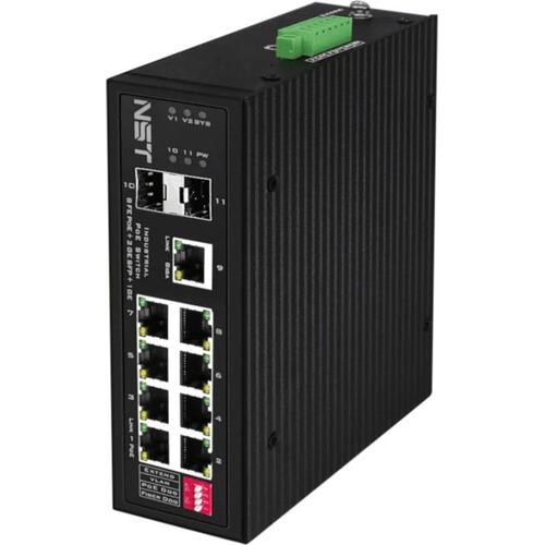 NST NS-SW-8F3G-P/I Промышленный PoE коммутатор Fast Ethernet на 8 FE RJ45 PoE + 1 GE RJ45 + 2 GE SFP порта