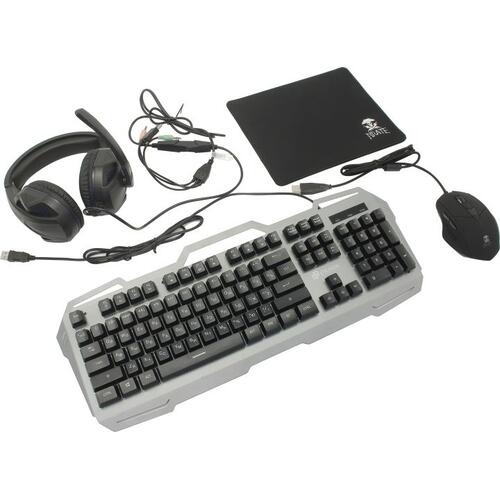 Комплект клавиатура + мышь + гарнитура + коврик для мыши OKLICK HS-HKM300G