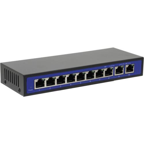 Orient <SWP-7508POE/2P PS 1GB> Неуправляемый коммутатор (2 x 1 Гбит/с + 8 x 100 Мбит/с, 8 портов IEEE 802.3at (PoE+))