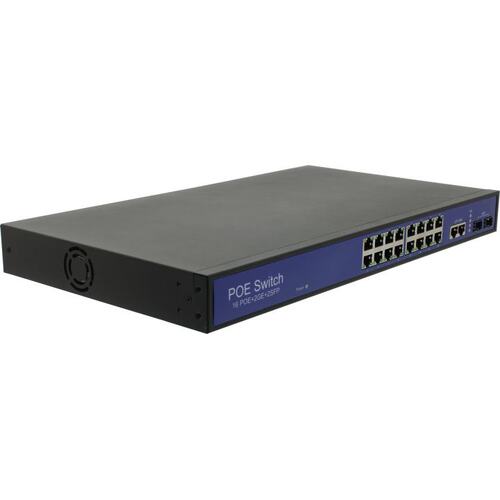 Orient <WP-7516POE/2P/2SFP PS GE> Неуправляемый коммутатор (18 x 1 Гбит/с, 2 x SFP, 16 портов IEEE 802.3af (PoE))