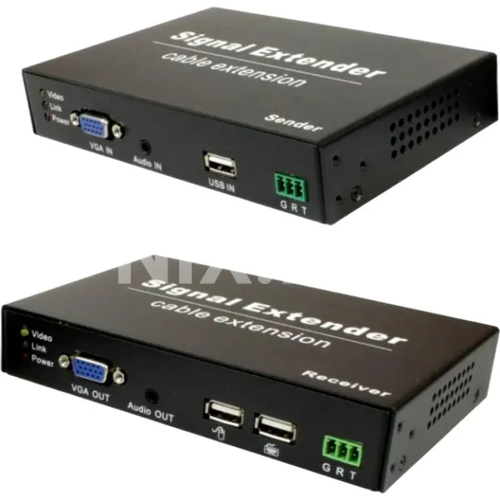 Комплект для передачи VGA, USB, RS232 и аудио по кабелю витой пары до 120м. OSNOVO TA-VKMDA+RA-VKMDA