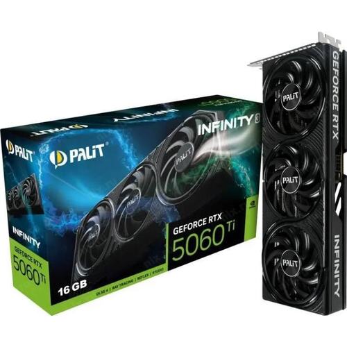 NE7506T019T1-GB2061S Видеокарта Palit PCI-E 5.0 RTX5060Ti INFINITY 3 NVIDIA GeForce RTX 5060TI 16Gb 128bit GDDR7 HDMIx1