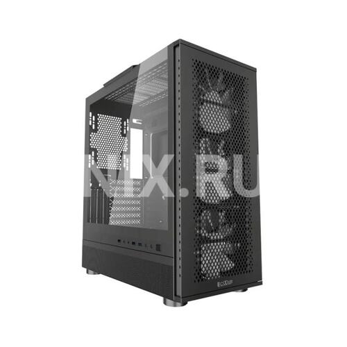 PcCooler ME200 MESH BK Корпус без блока питания/ PCCooler ME200 MESH BK, Mesh Full Tower, Black, TG, SPCC, 3x120mm ARGB