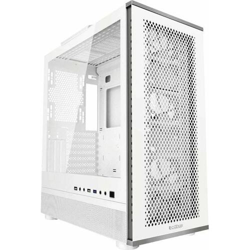 PcCooler ME200 MESH WH Корпус без блока питания/ PCCooler ME200 MESH WH, Mesh Full Tower, White, TG, SPCC, 3x120mm ARGB