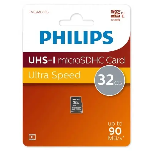 FM32MD55B/97 Флеш карта microSD 32GB PHILIPS High Speed microSDHC Class 10 90MB/s