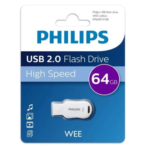 FM64FD110B/97 Флеш накопитель 64GB PHILIPS WEE 2.0 64GB, USB 2.0