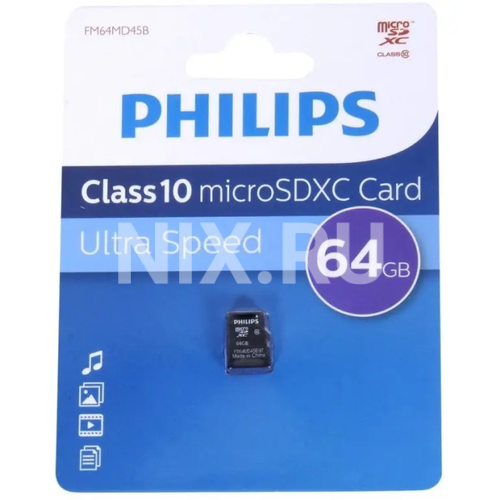 PHILIPS <FM64MD45B/97> microSDXC Memory Card 64Gb Class10