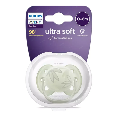 Philips SCF092/02 Пустышка ultra soft, листочки, 0-6 мес., 1 шт.