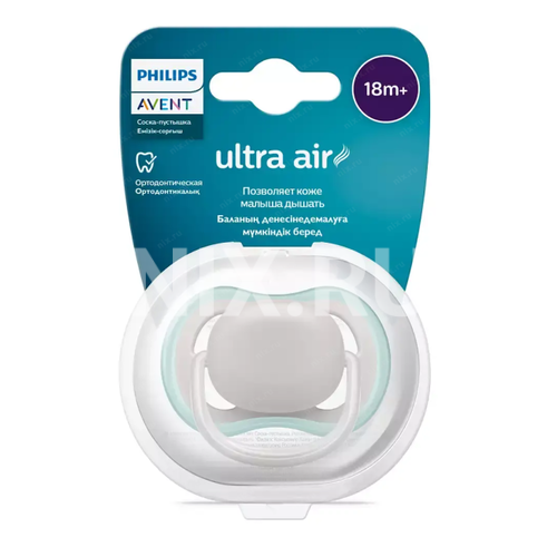 Philips SCF354/01 Пустышка ultra air, бежевая без рисунка, 18+ мес., 1 шт.