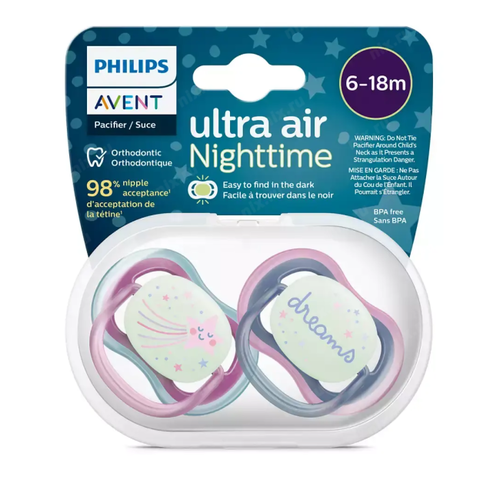 Philips SCF376/14 Пустышка ultra air, ночная, звезда/DREAMS, 6-18 мес., 2 шт.