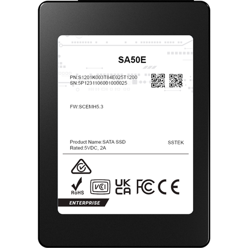 S1201K00480GE02640G00 PHISON SSD SA50E 480GB SATA 2.5" 3D TLC R530/W500MB/s (98/77 KIOPS) 3DWPD SSD Enterprise Solid S