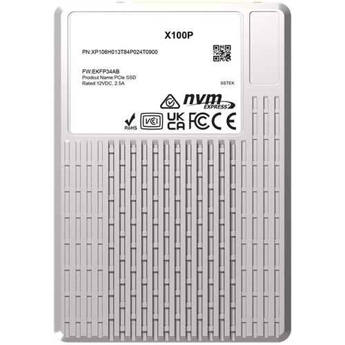 XP106H011T92P022T0400 PHISON SSD X100P 1920GB NVMe U.3 (15mm) PCIe NVMe Gen4 1x4 R7400/W6900MB/s 3D TLC 1750K/190K IOPS