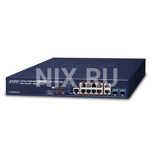PLANET <GS-5220-8UP2T2X> Управляемый коммутатор (10 x 1 Гбит/с)
