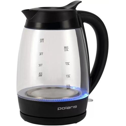 Чайник электрический Polaris PWK 2006CGL 2л. 2200Вт черный корпус: стекло/пластик (020346)
